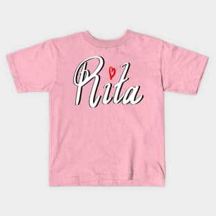 Rita popular girls first name in white. Personalized personalised customised name Rita Kids T-Shirt